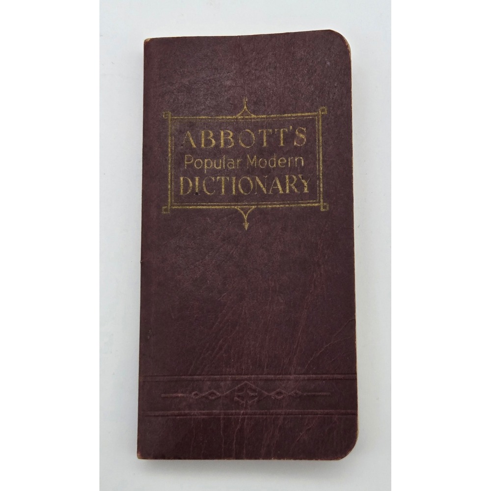 Abbott's Popular Modern Dictionary Pocket Size Burgundy Faux Leather Vintage